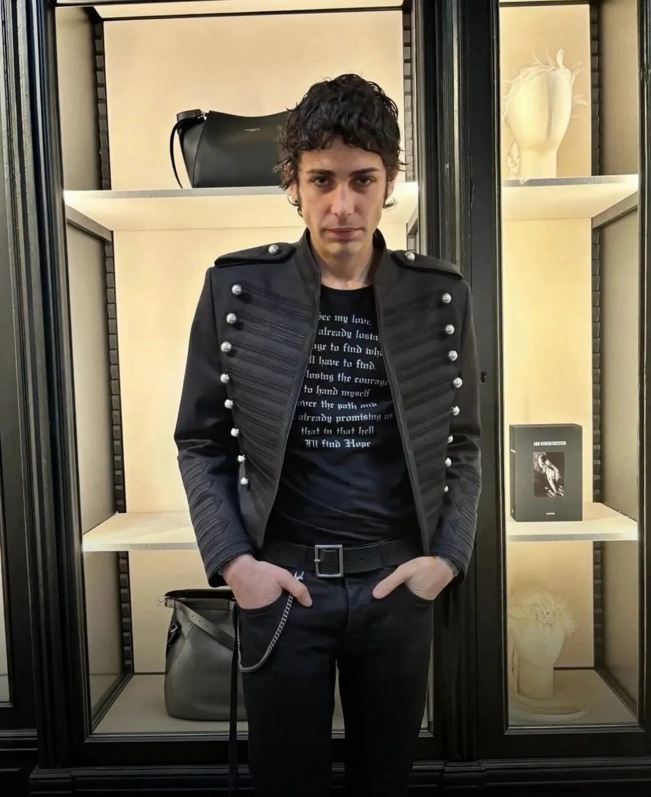 ANN Milan Limited Show Piece Black & Gold Webbing Napoleon Cropped Court Jacket, Two-tone
