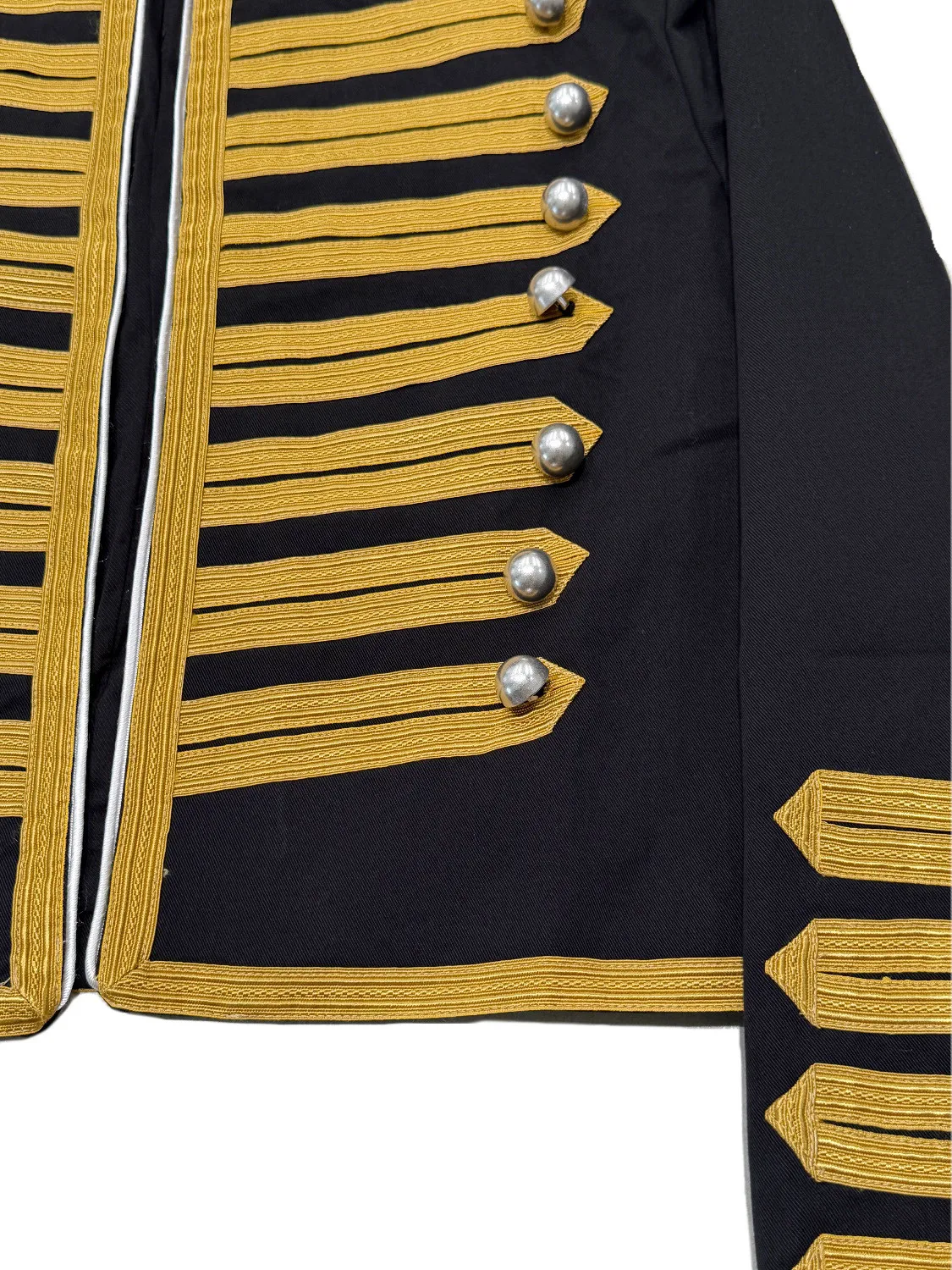 ANN Milan Limited Show Piece Black & Gold Webbing Napoleon Cropped Court Jacket, Two-tone