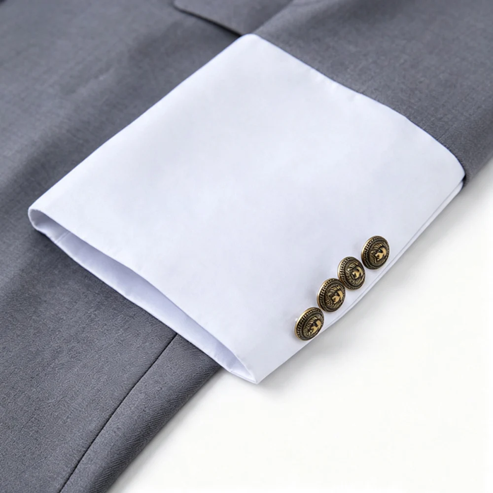 Men Tailcoat Suit 2 Pieces Double Breasted Brown Tuxedo White Contrast Lapel Cuff Groom Wedding Formal Evening Party Jacket Pants