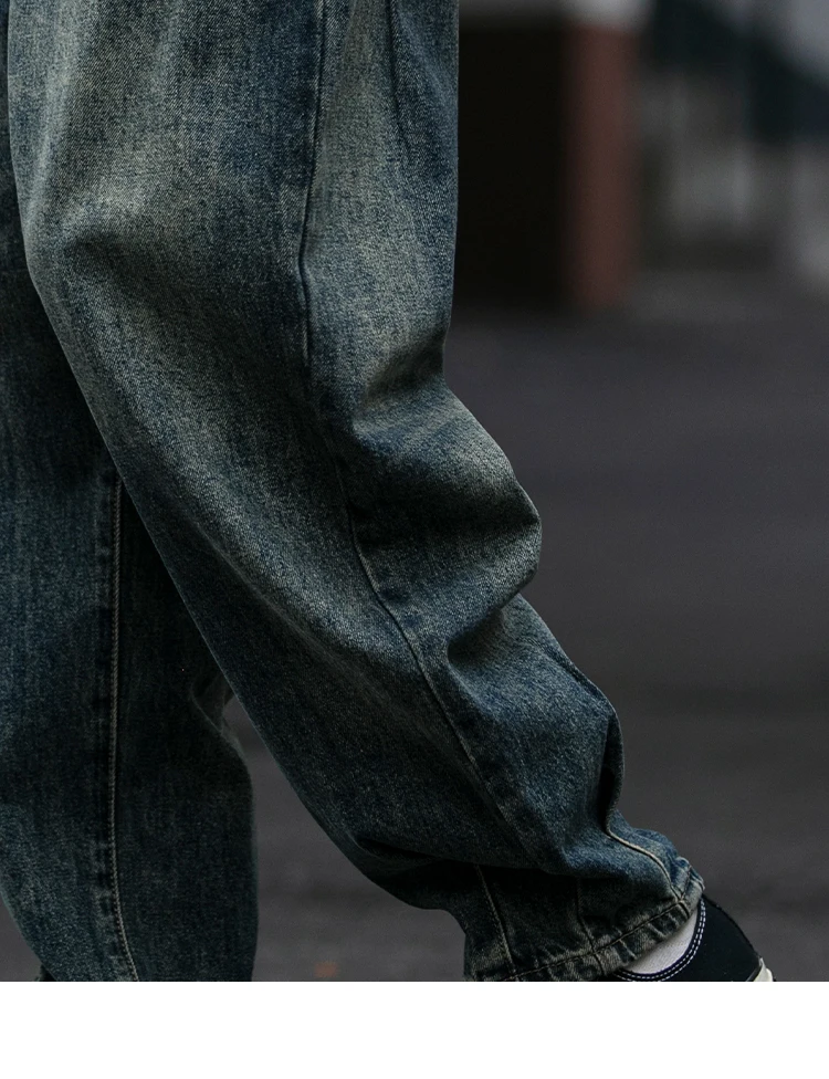American Vintage High Quality Denim Cargo Pants Men Clothing Streetwear Loose Skate Jeans Harajuku Casual Harem Trousers Male