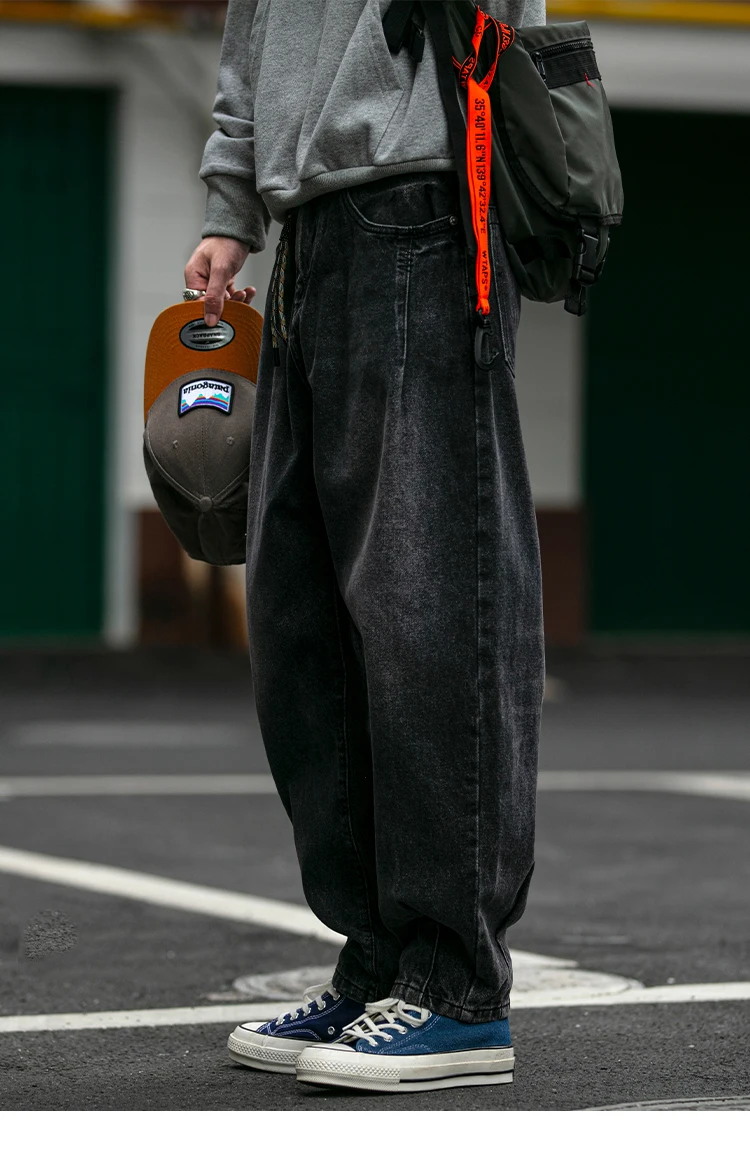 American Vintage High Quality Denim Cargo Pants Men Clothing Streetwear Loose Skate Jeans Harajuku Casual Harem Trousers Male