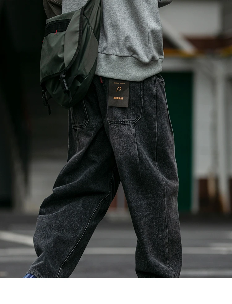 American Vintage High Quality Denim Cargo Pants Men Clothing Streetwear Loose Skate Jeans Harajuku Casual Harem Trousers Male