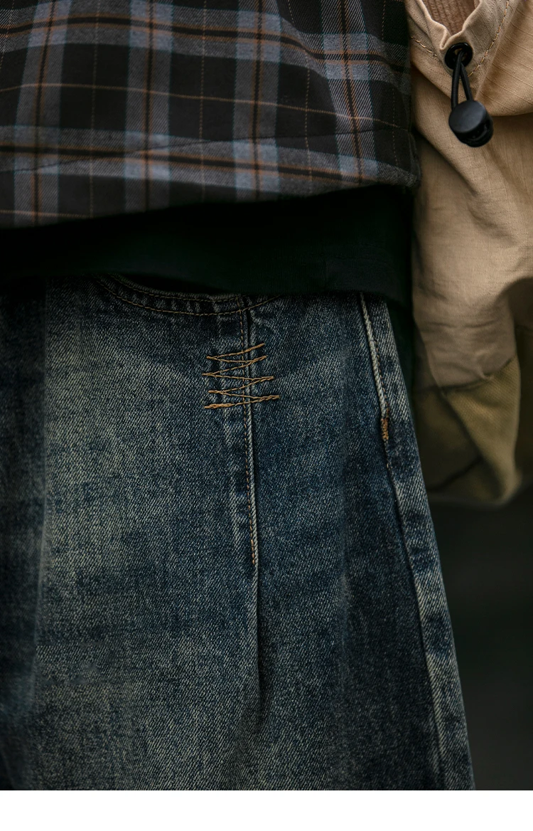 American Vintage High Quality Denim Cargo Pants Men Clothing Streetwear Loose Skate Jeans Harajuku Casual Harem Trousers Male