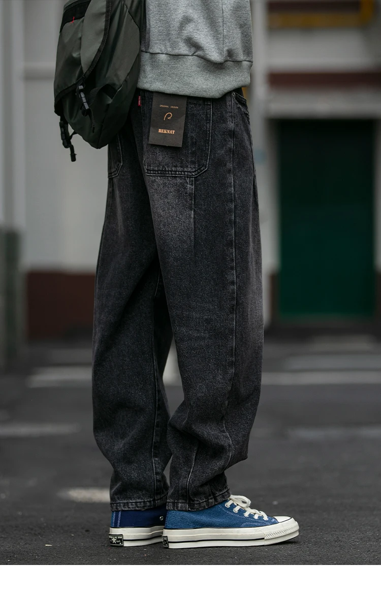 American Vintage High Quality Denim Cargo Pants Men Clothing Streetwear Loose Skate Jeans Harajuku Casual Harem Trousers Male