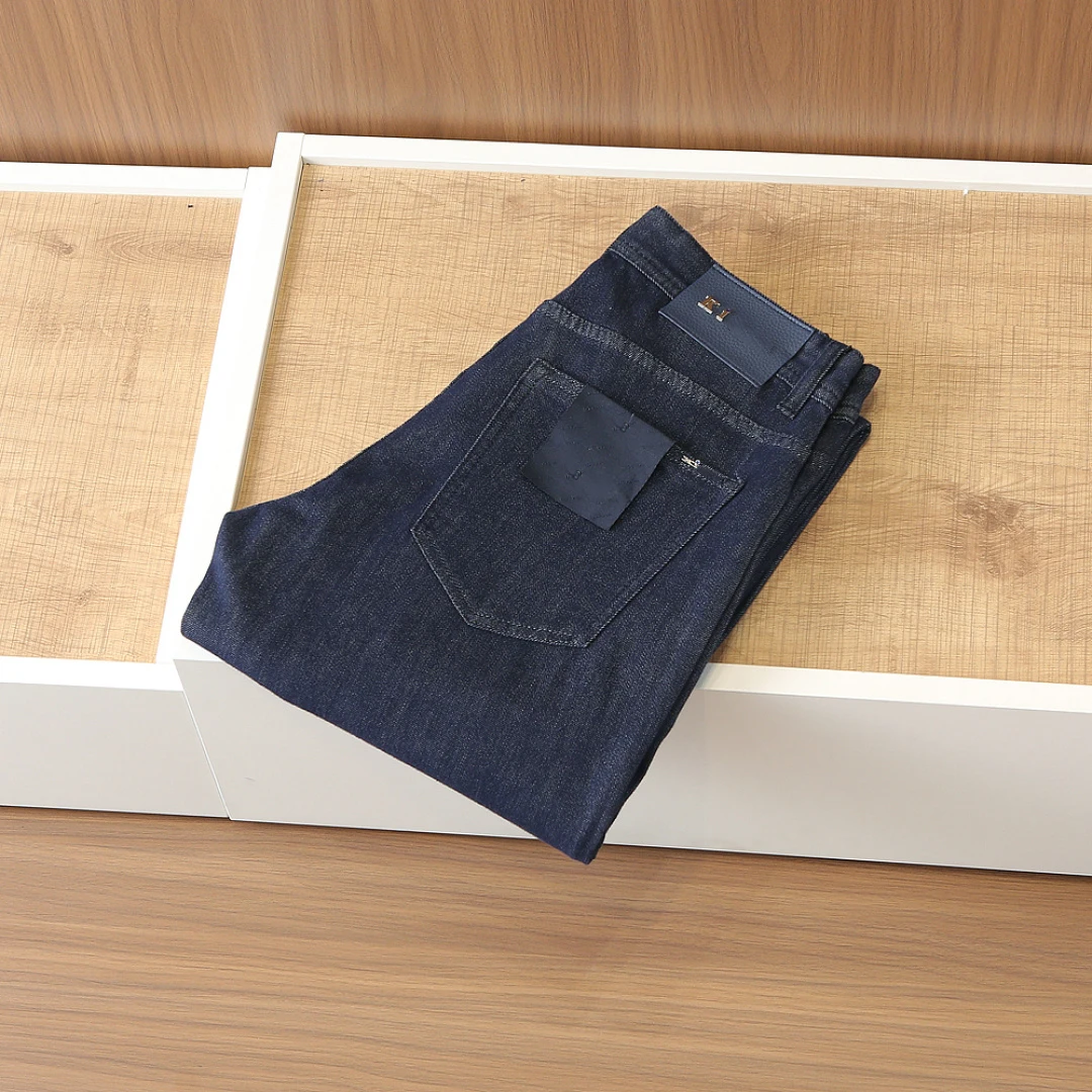 OECHSLI Jeans Thin Cotton Men 2026 Spring Summer new breathable outdoor embroidery comfortable casual Big size 30-40 long Pants
