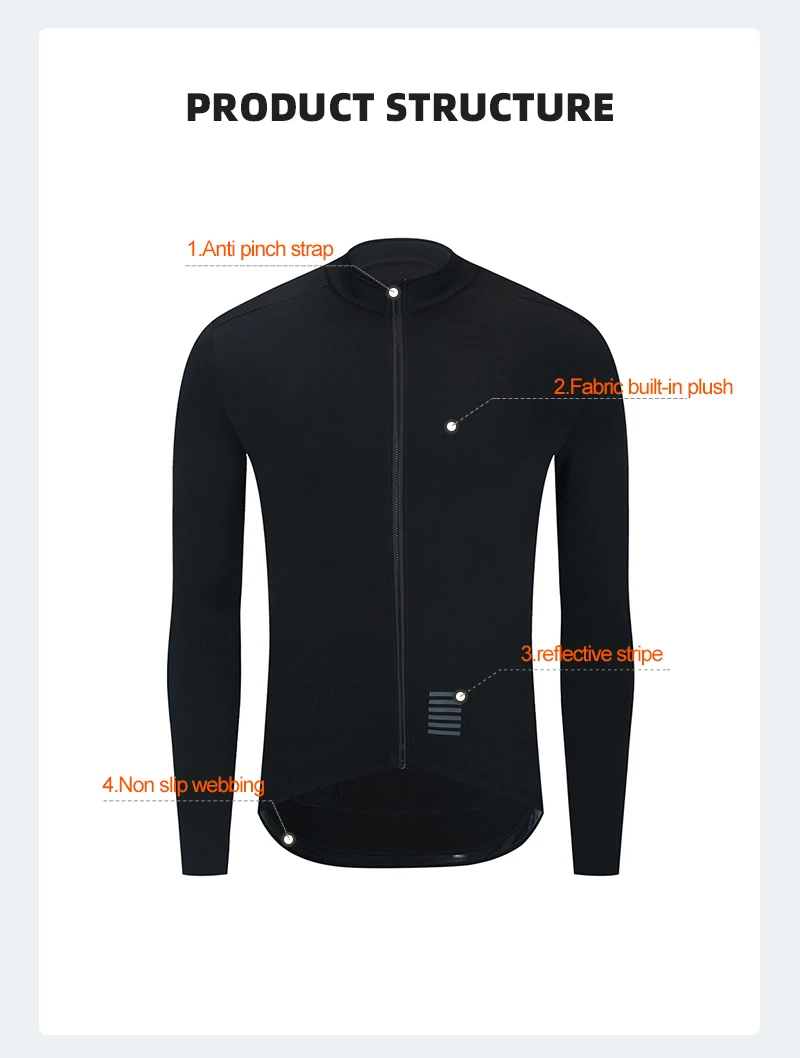 YKYWBIKE Winter Cycling Jersey Men's Thermal Fleece Bicycle Clothes MTB Long Sleeve Warm Road Bike Jacket Outdoor Riding Tops