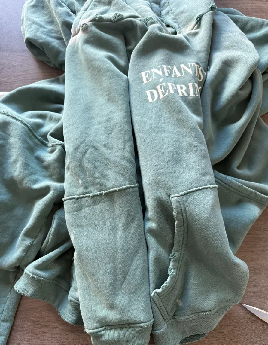 ER/D 24fw lake water Tiffany green destruction silhouette splash hoodie