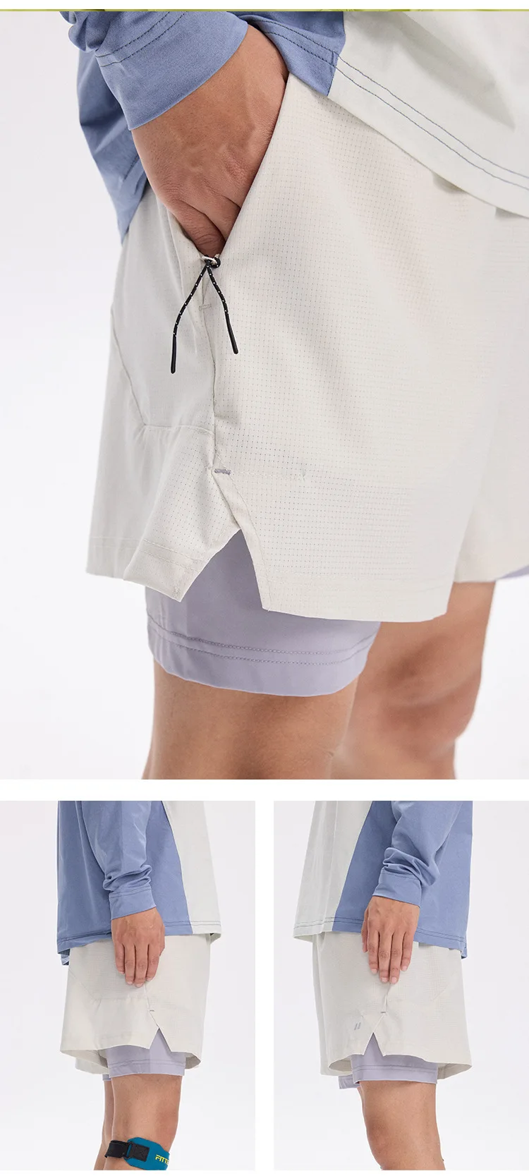 Unisex 2in1 Running Shorts Quick Dry Gym Workout Activewear Double Layer Compression Liner Athletic Fitness Jogging Sweat Shorts
