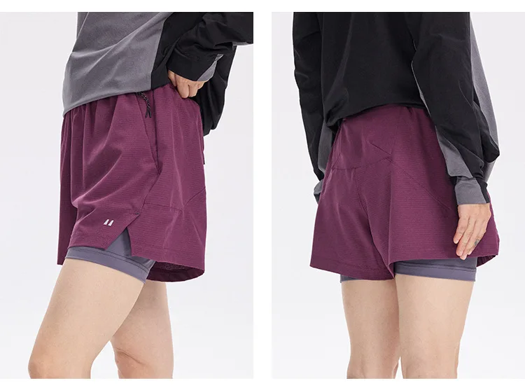 Unisex 2in1 Running Shorts Quick Dry Gym Workout Activewear Double Layer Compression Liner Athletic Fitness Jogging Sweat Shorts
