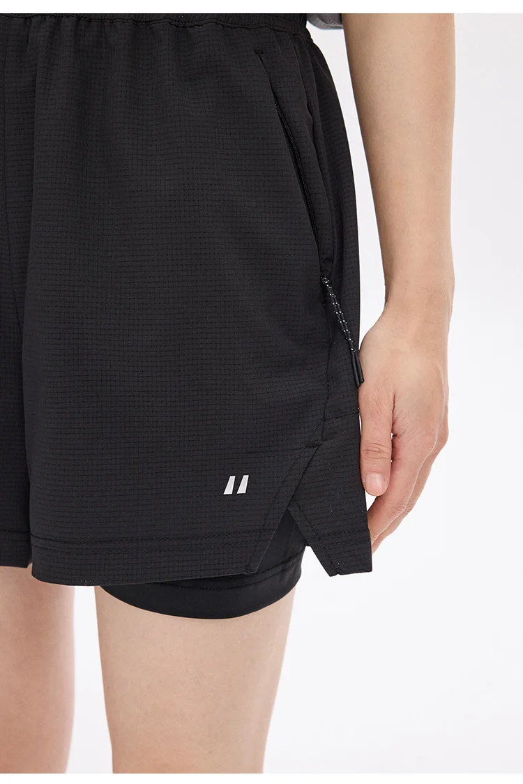 Unisex 2in1 Running Shorts Quick Dry Gym Workout Activewear Double Layer Compression Liner Athletic Fitness Jogging Sweat Shorts