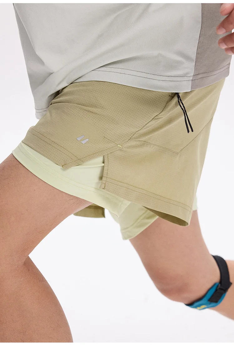 Unisex 2in1 Running Shorts Quick Dry Gym Workout Activewear Double Layer Compression Liner Athletic Fitness Jogging Sweat Shorts