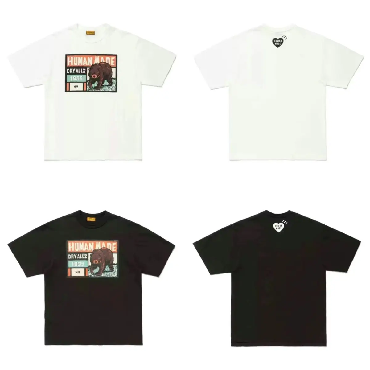 HUMANMADE Burger Print T-Shirt, Cotton Stretch Loose Tee, Street Summer Top for Couple Unisex