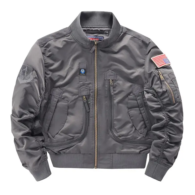 New Spring Men Flight Jackets Multi-pockets Bomber Jackets Fashion Young Men Loose Coats Quality Male Outwear Casual Coats 3XL