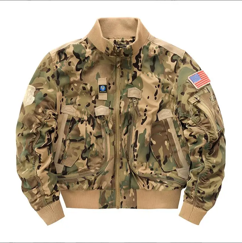 New Spring Men Flight Jackets Multi-pockets Bomber Jackets Fashion Young Men Loose Coats Quality Male Outwear Casual Coats 3XL