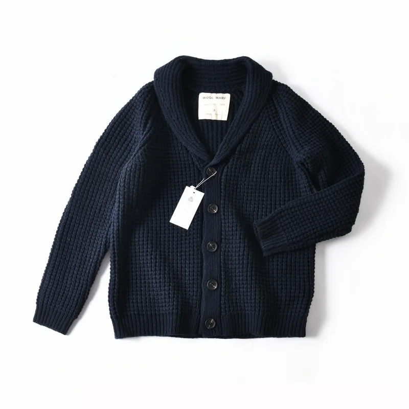 Eu Vintage 100% Wool Chunky Knit Sweater for Men - Yama-otoko Style Autumn Winter Loose Fit Casual Shawl Collar Cardigan Coat