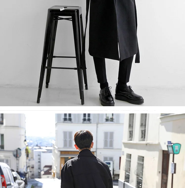 YASUGUOJI Cardigans Blends Coat with Belt Overcoat Male Winter Coat New Black Turn-down Collar Long Coat Men's Clothing