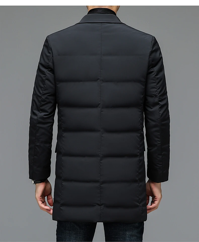 Men's Winter Fashion High-Quality down Jacket 90% White Duck down Warm Coat with Removable Scarf Suit Collar M-4XL Sizes