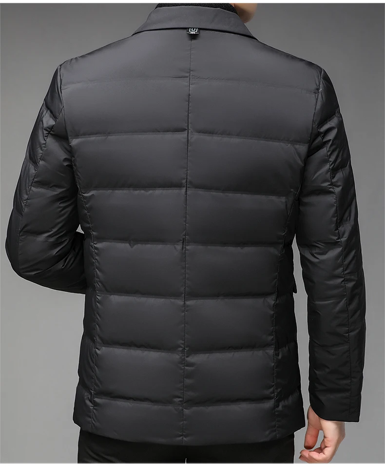 Men's Winter Fashion High-Quality down Jacket 90% White Duck down Warm Coat with Removable Scarf Suit Collar M-4XL Sizes