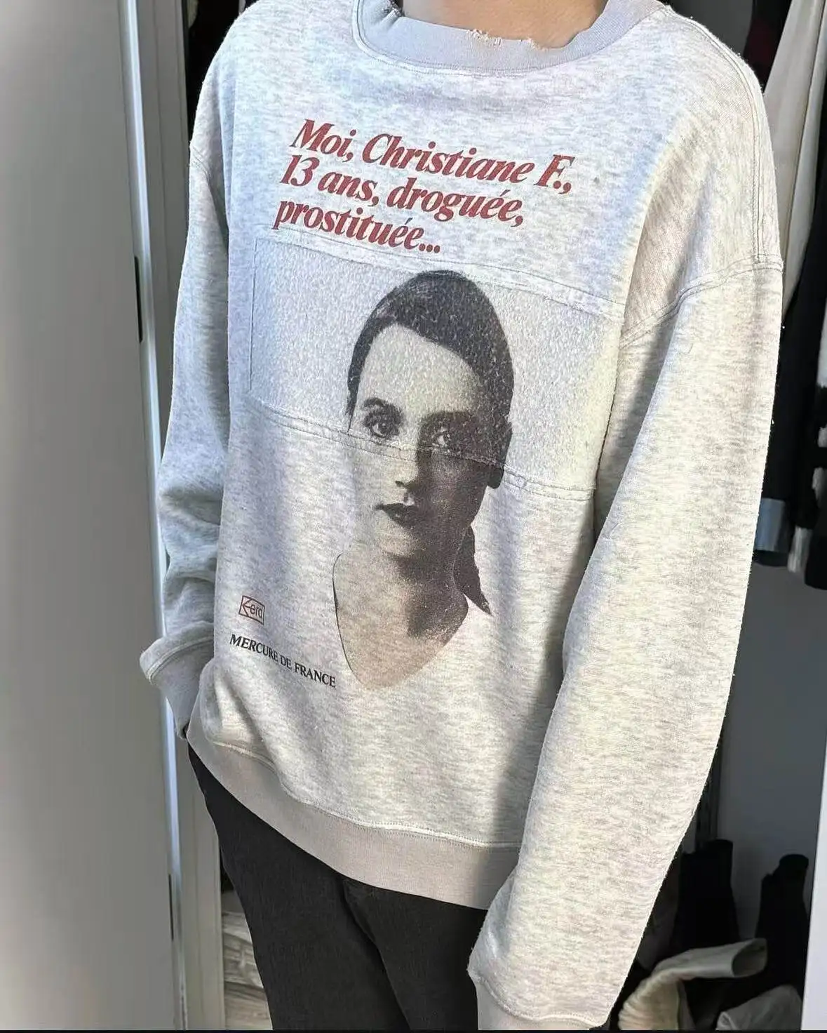 Christane F Portrait print sweater ER/D 18AW