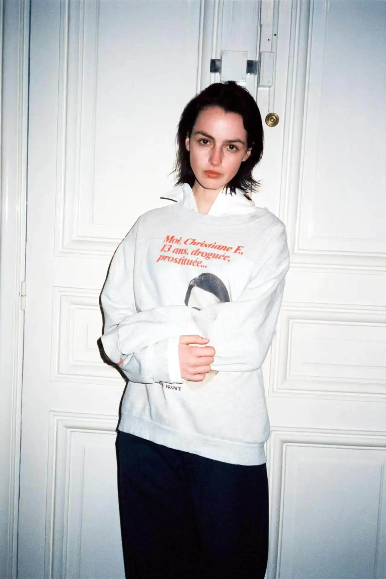 Christane F Portrait print sweater ER/D 18AW