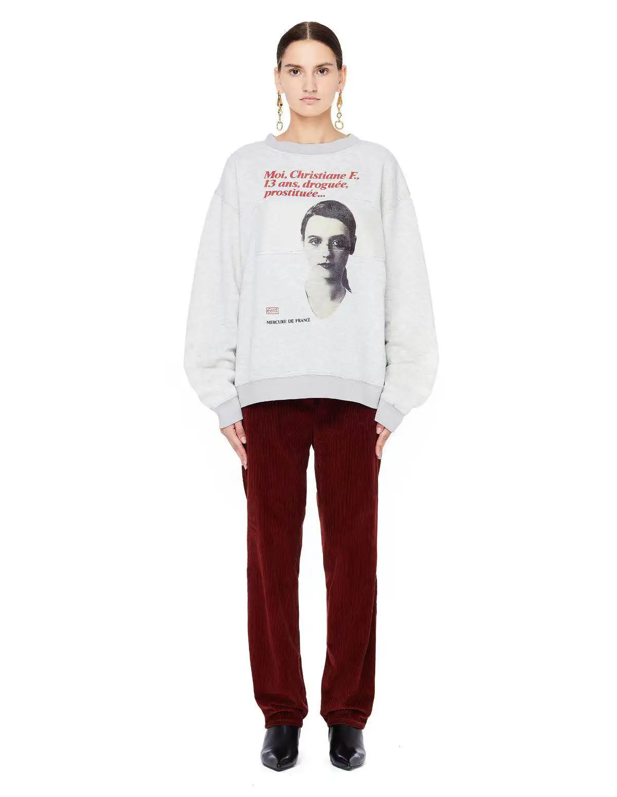 Christane F Portrait print sweater ER/D 18AW