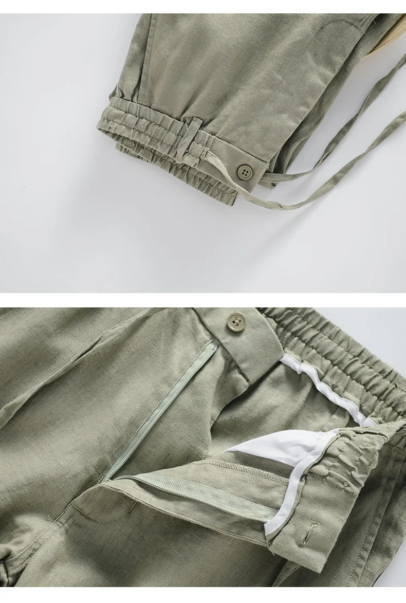 2025 Spring New Linen Pants Mid-waist Loose Youth Breathable Linen Casual Pants
