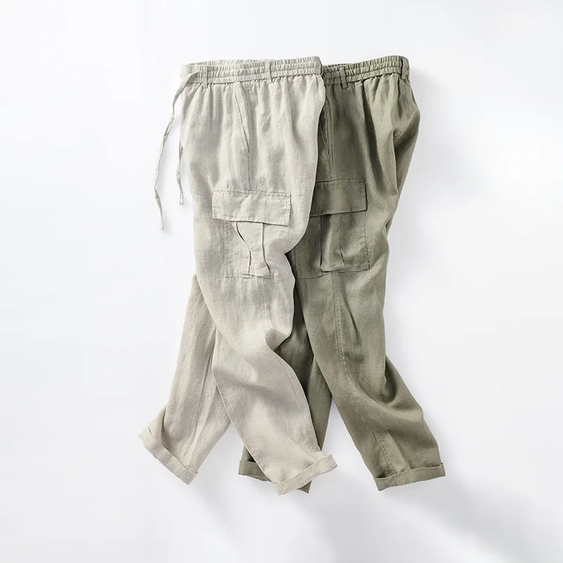 2025 Spring New Linen Pants Mid-waist Loose Youth Breathable Linen Casual Pants