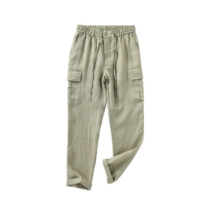 2025 Spring New Linen Pants Mid-waist Loose Youth Breathable Linen Casual Pants