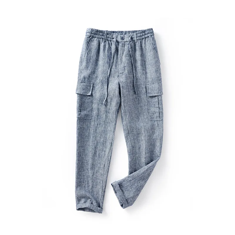 2025 Spring New Linen Pants Mid-waist Loose Youth Breathable Linen Casual Pants