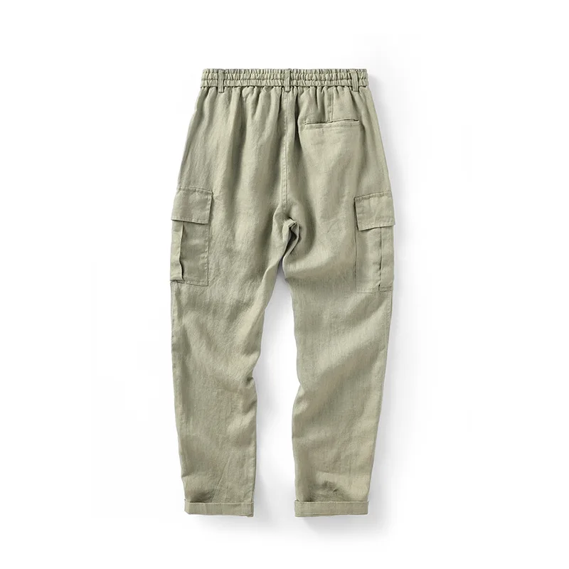 2025 Spring New Linen Pants Mid-waist Loose Youth Breathable Linen Casual Pants