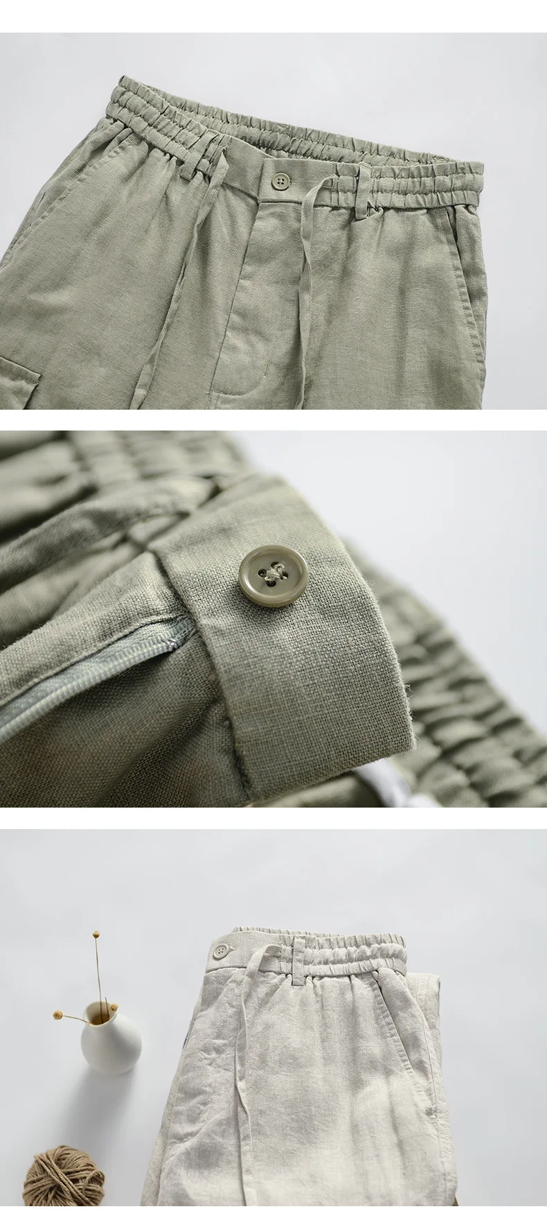2025 Spring New Linen Pants Mid-waist Loose Youth Breathable Linen Casual Pants