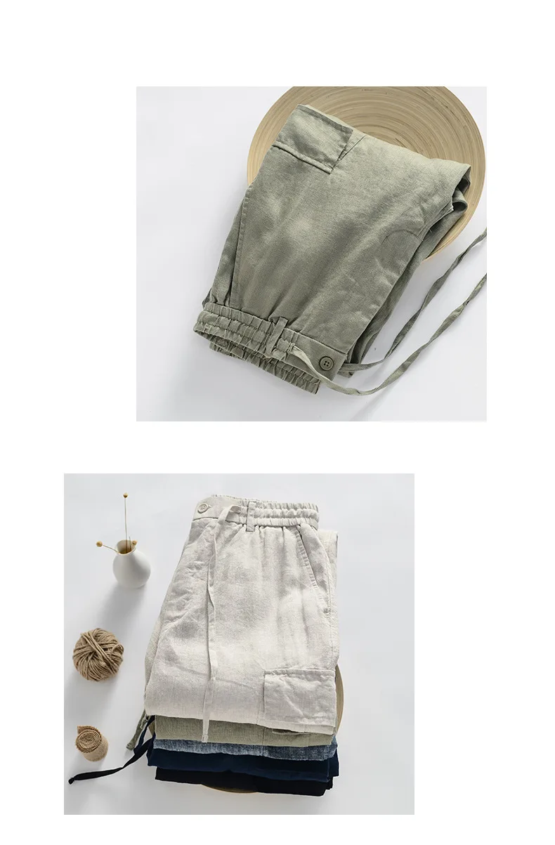 2025 Spring New Linen Pants Mid-waist Loose Youth Breathable Linen Casual Pants