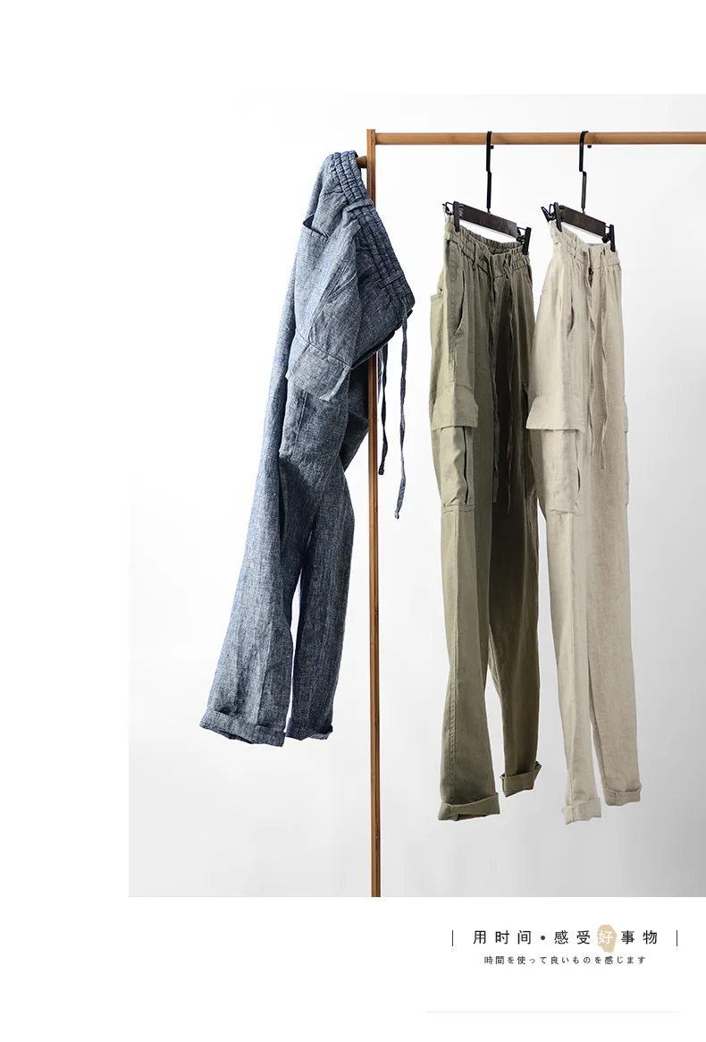 2025 Spring New Linen Pants Mid-waist Loose Youth Breathable Linen Casual Pants
