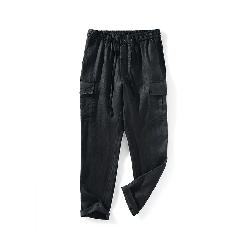 2025 Spring New Linen Pants Mid-waist Loose Youth Breathable Linen Casual Pants