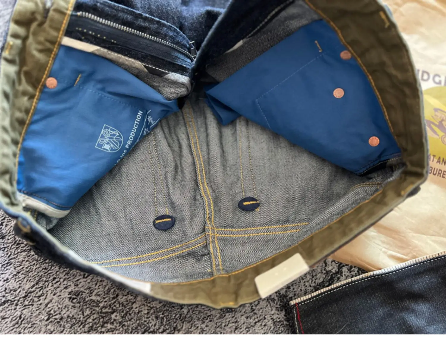 Indigo Heavyweight One Wash Raw Deep Blue Denim Jeans Men Autumn Spring Vintage Selvedge Hard Loose Straight Pants 100% Cotton