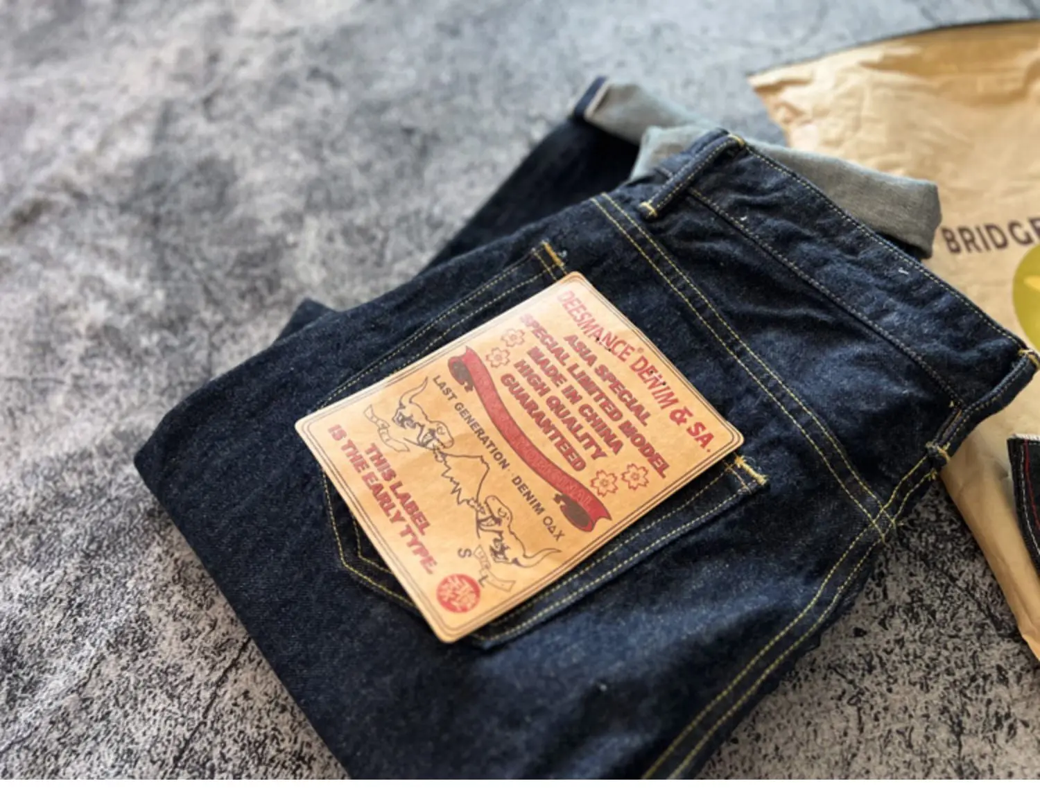 Indigo Heavyweight One Wash Raw Deep Blue Denim Jeans Men Autumn Spring Vintage Selvedge Hard Loose Straight Pants 100% Cotton