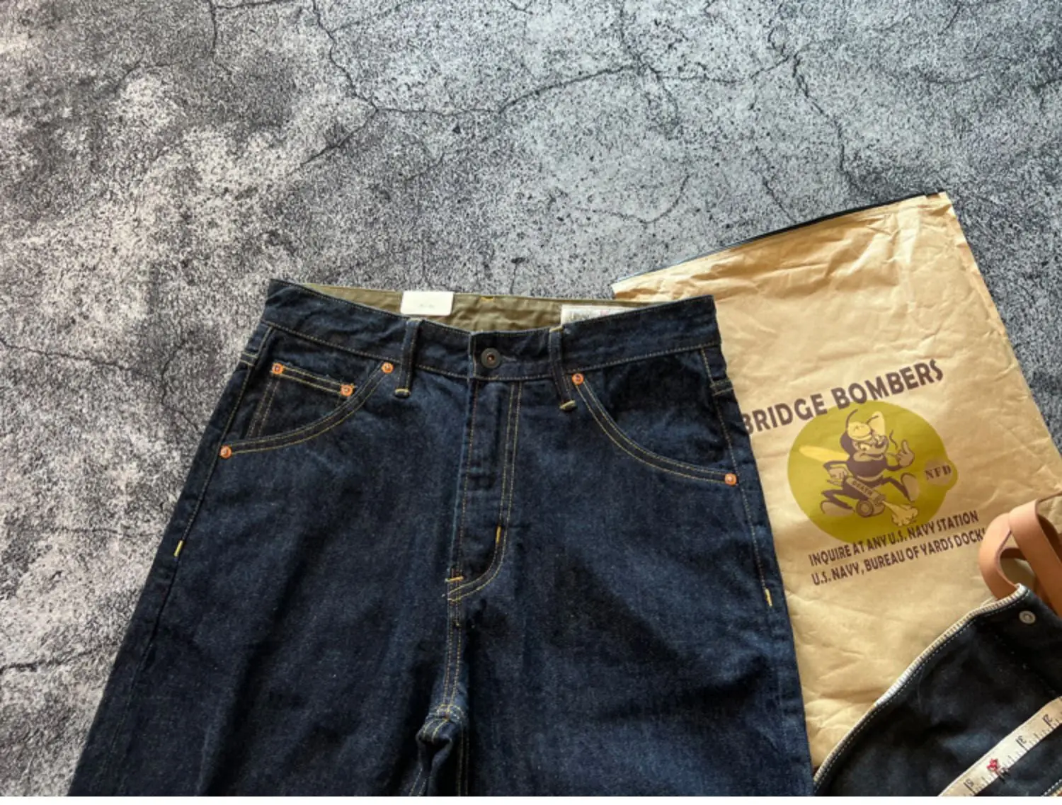 Indigo Heavyweight One Wash Raw Deep Blue Denim Jeans Men Autumn Spring Vintage Selvedge Hard Loose Straight Pants 100% Cotton