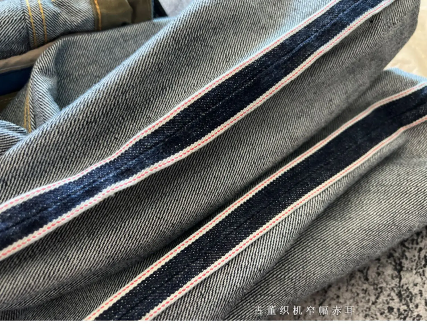 Indigo Heavyweight One Wash Raw Deep Blue Denim Jeans Men Autumn Spring Vintage Selvedge Hard Loose Straight Pants 100% Cotton