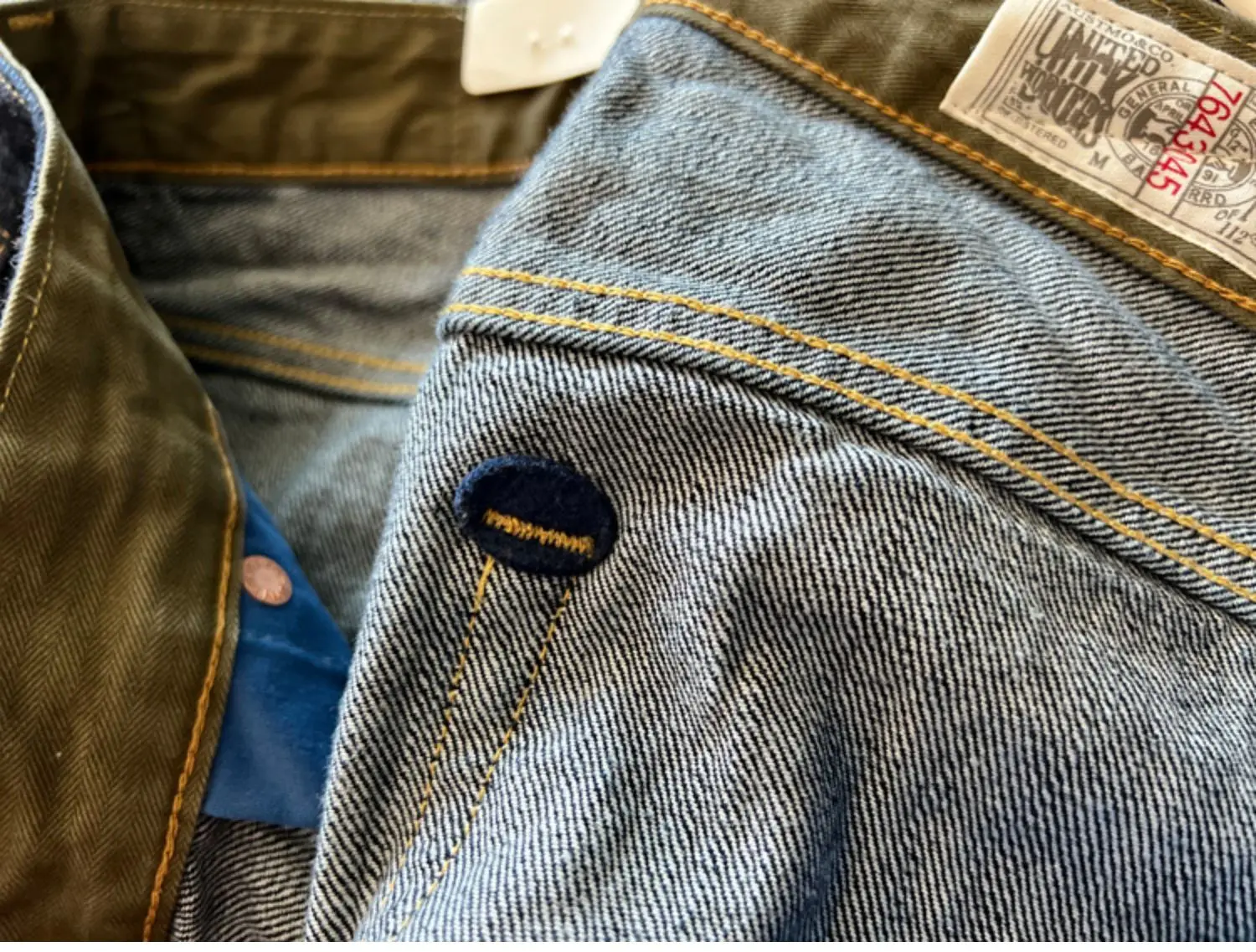 Indigo Heavyweight One Wash Raw Deep Blue Denim Jeans Men Autumn Spring Vintage Selvedge Hard Loose Straight Pants 100% Cotton