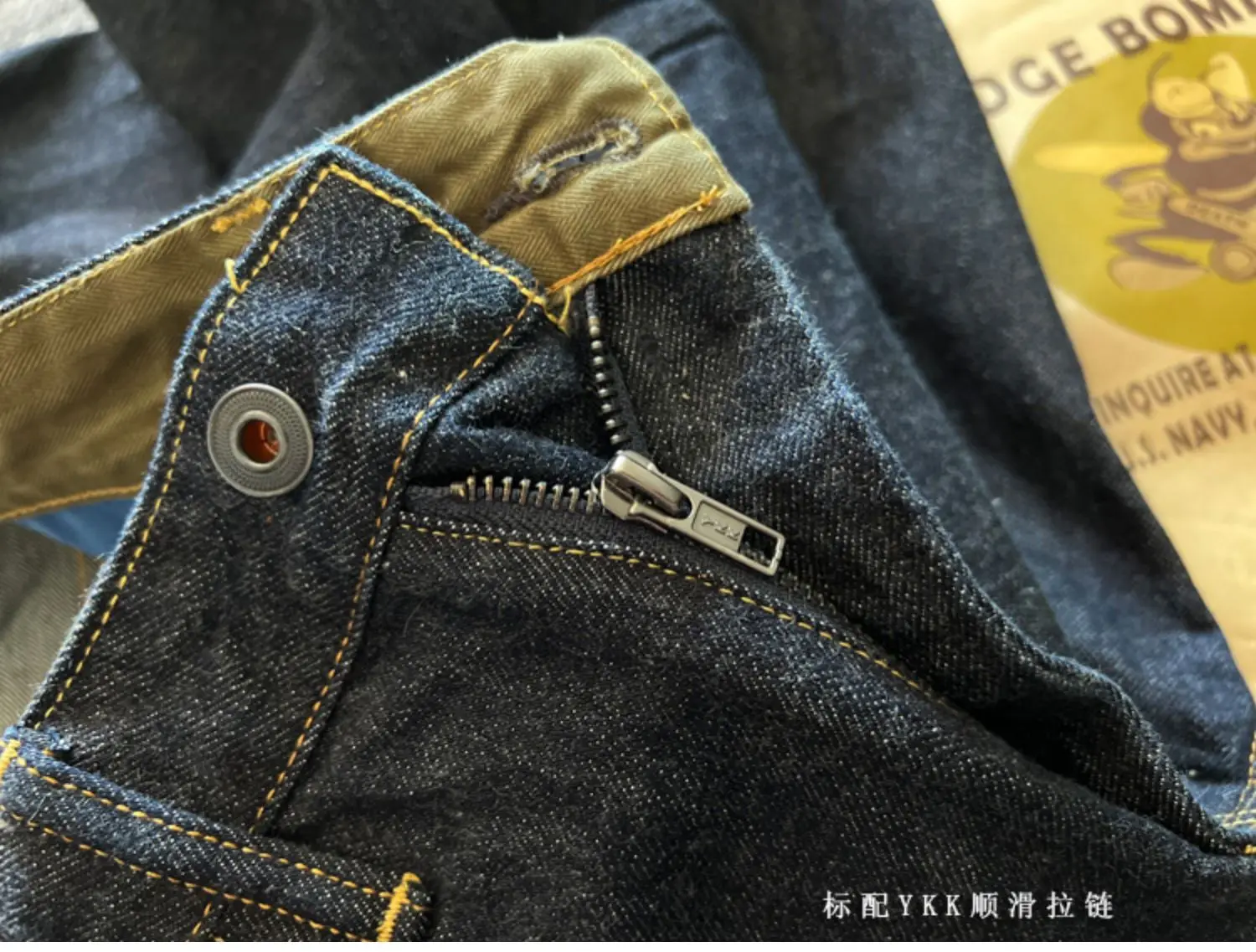 Indigo Heavyweight One Wash Raw Deep Blue Denim Jeans Men Autumn Spring Vintage Selvedge Hard Loose Straight Pants 100% Cotton