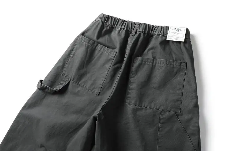 Washed Cotton Cargo Pant Men Japan Street Wear Fashion Cityboy Loose Casual Wide Leg Baggy Pants Boyfriend Amikaji Trousers