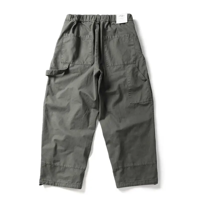 Washed Cotton Cargo Pant Men Japan Street Wear Fashion Cityboy Loose Casual Wide Leg Baggy Pants Boyfriend Amikaji Trousers