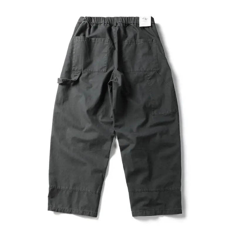Washed Cotton Cargo Pant Men Japan Street Wear Fashion Cityboy Loose Casual Wide Leg Baggy Pants Boyfriend Amikaji Trousers