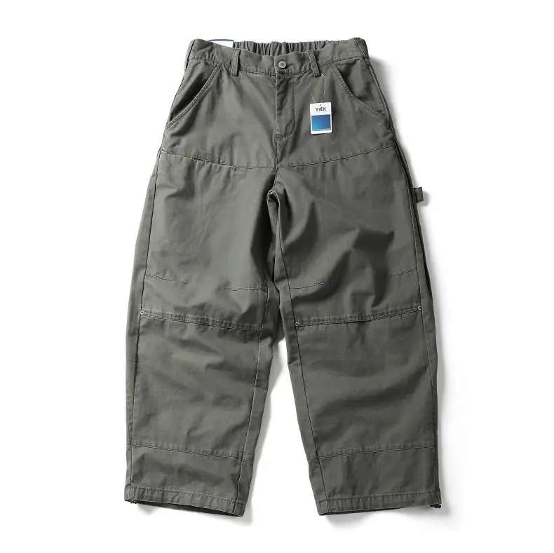 Washed Cotton Cargo Pant Men Japan Street Wear Fashion Cityboy Loose Casual Wide Leg Baggy Pants Boyfriend Amikaji Trousers