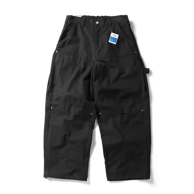 Washed Cotton Cargo Pant Men Japan Street Wear Fashion Cityboy Loose Casual Wide Leg Baggy Pants Boyfriend Amikaji Trousers