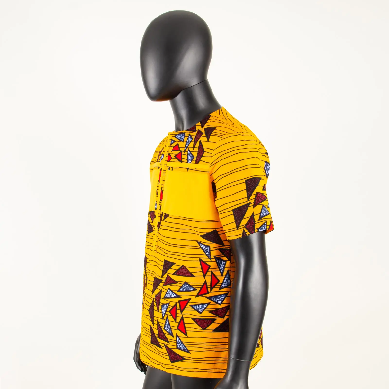African Shirts for Men Short Sleeve O-neck Ankara Clothes Print Blouse Crop Top Plus Size Casual Shirt Bazin Riche A2312001
