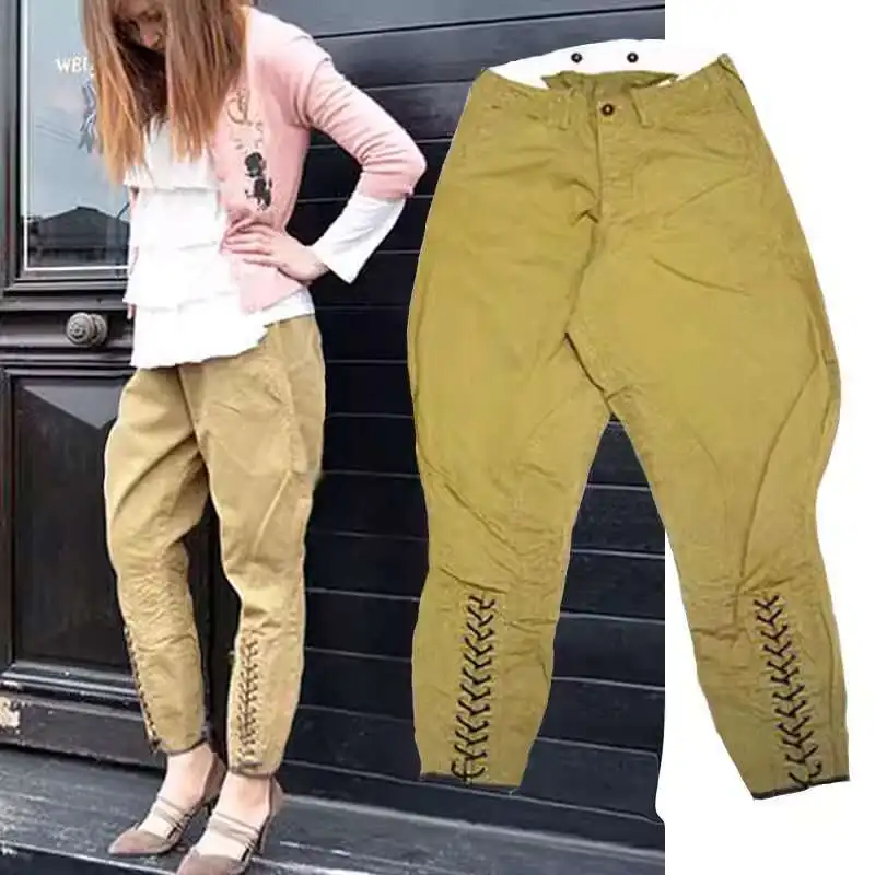 HKSH Spring Autumn New Men Tide Punk Vintage Knight Pants Motorcycle Casual American Twill Cotton Brushed Cotton Chic Ins HK4863