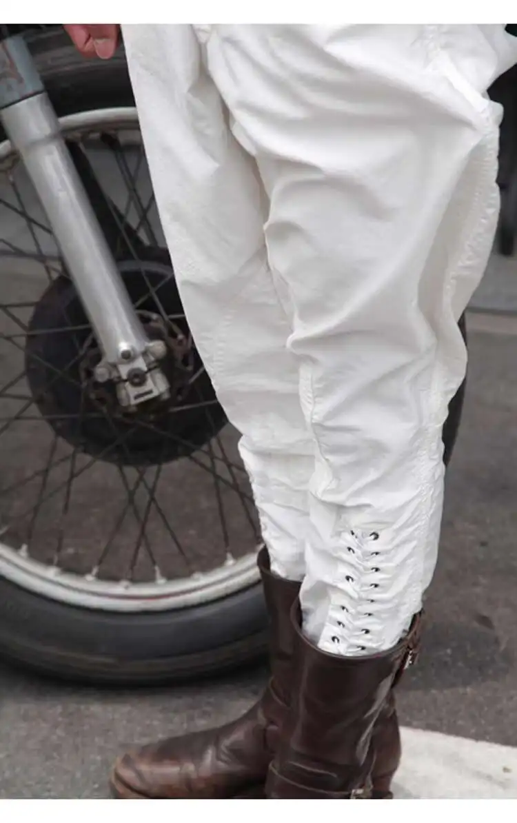 HKSH Spring Autumn New Men Tide Punk Vintage Knight Pants Motorcycle Casual American Twill Cotton Brushed Cotton Chic Ins HK4863