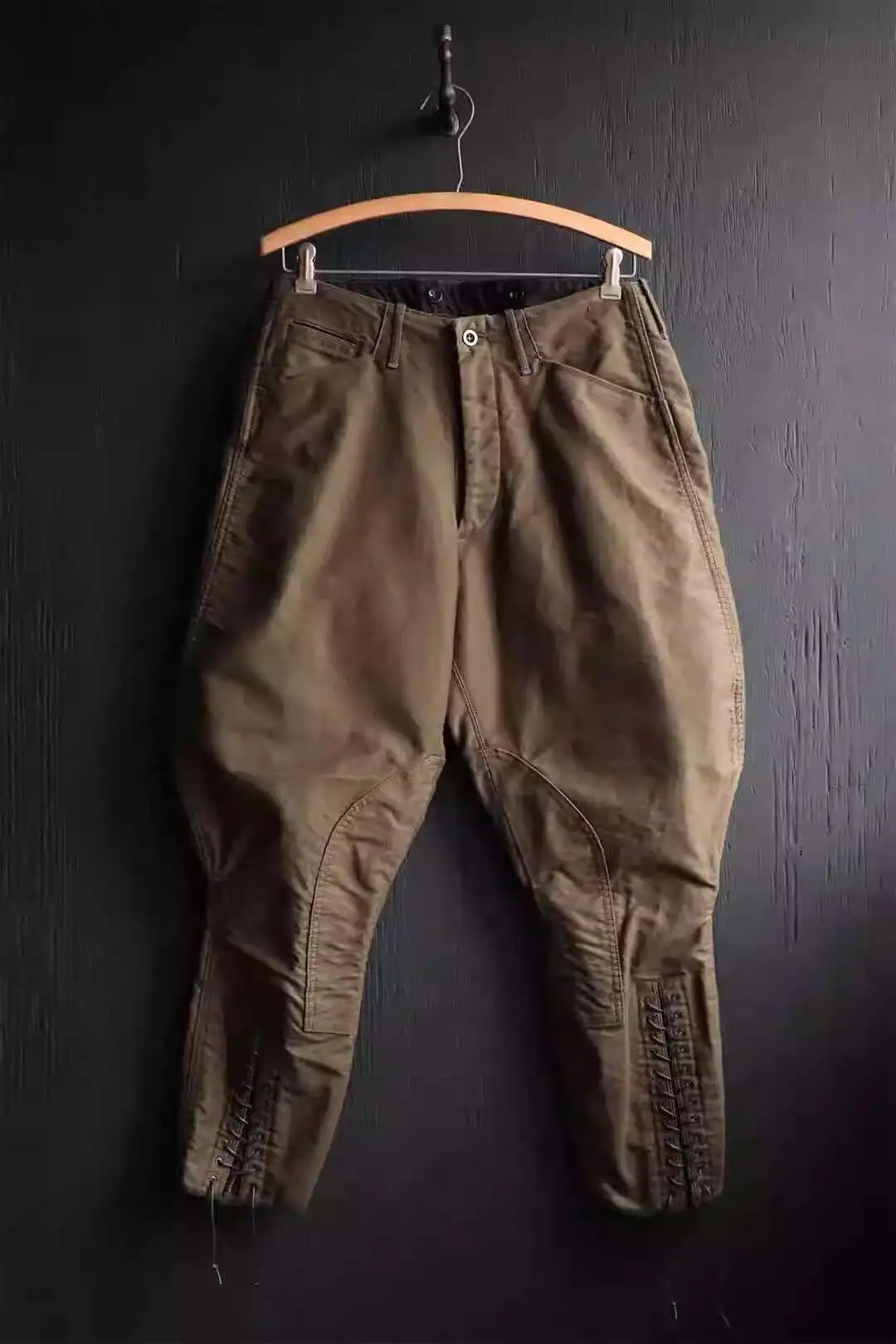 HKSH Spring Autumn New Men Tide Punk Vintage Knight Pants Motorcycle Casual American Twill Cotton Brushed Cotton Chic Ins HK4863
