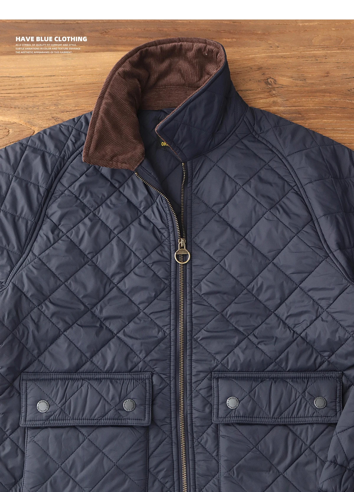 2024 Winter New American Retro Long Sleeve Lapel Dom Quilted Jacket Men's Simple 100% Polyester Thick Casual Multi-pocket Coat